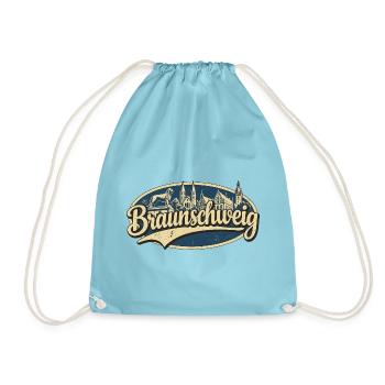 Braunschweig Vintage Stadtmotiv - Turnbeutel - Aqua - Vorne
