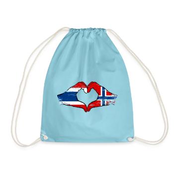 Thailand Schweden Flagge Hände Herzform used look - Turnbeutel - Aqua - Vorne