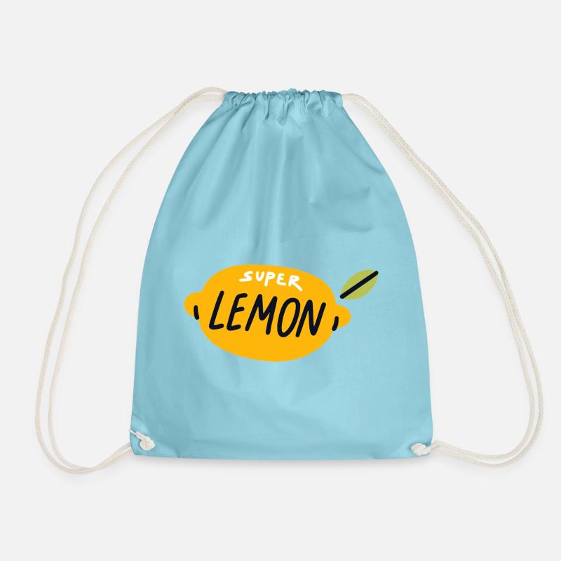 Super Lemon Shirt Cute Fruit Design Summer - Drawstring Bag - aqua