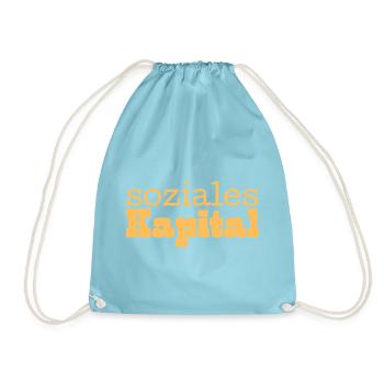 Soziales Kapital gelb - Turnbeutel - Aqua - Vorne