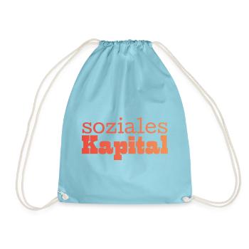 Soziales Kapital orange - Turnbeutel - Aqua - Vorne