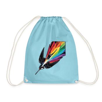 Bunter Vogel Schwalbe - Turnbeutel - Aqua - Vorne