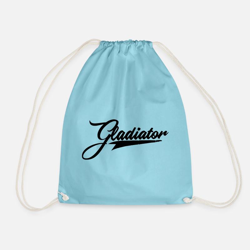 gladiator fight hero sticker sticker box mma - Drawstring Bag - aqua