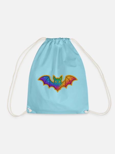 Regenbogen Glitzer Fledermaus - Turnbeutel - Aqua