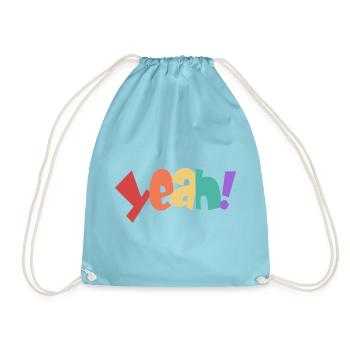 Bunte Yeah Typografie Design - Turnbeutel - Aqua - Vorne