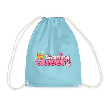 Gaming Queen Pixel Art Crown - Turnbeutel - Aqua - Vorne