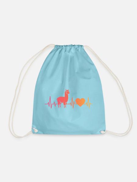 Alpaka Lama Herzschlag Alpaca - Turnbeutel - Aqua