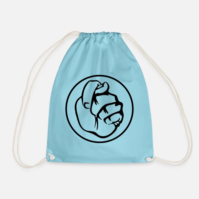 sign language "sex" - Drawstring Bag - aqua
