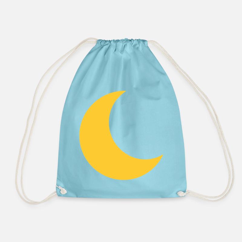 Yellow Moon Silhouette - Drawstring Bag - aqua