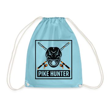 Pike Jaeger Coat of Arms Logo - Drawstring Bag - aqua - Front