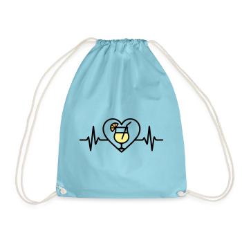 Piña Colada Heart Cocktail Tropical - Drawstring Bag - aqua - Front