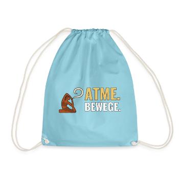 Atme. Bewege. – Rutschfeste Yoga-Fans – Yoga. - Turnbeutel - Aqua - Vorne
