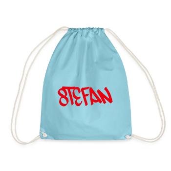 Geschenkidee für Stefan - Turnbeutel - Aqua - Vorne