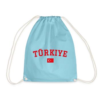 Drapeau de la Turquie en rouge - Sac de sport léger - aqua - Devant