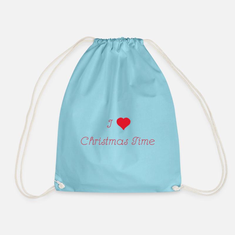 christmas love - Drawstring Bag - aqua
