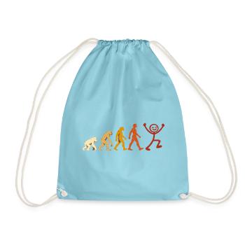 Evolution Mensch Freude Retro Design - Turnbeutel - Aqua - Vorne