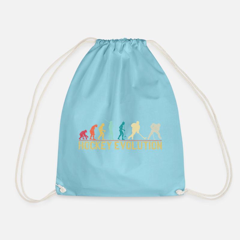 Hockey Evolution Silhouette Design - Turnbeutel - Aqua