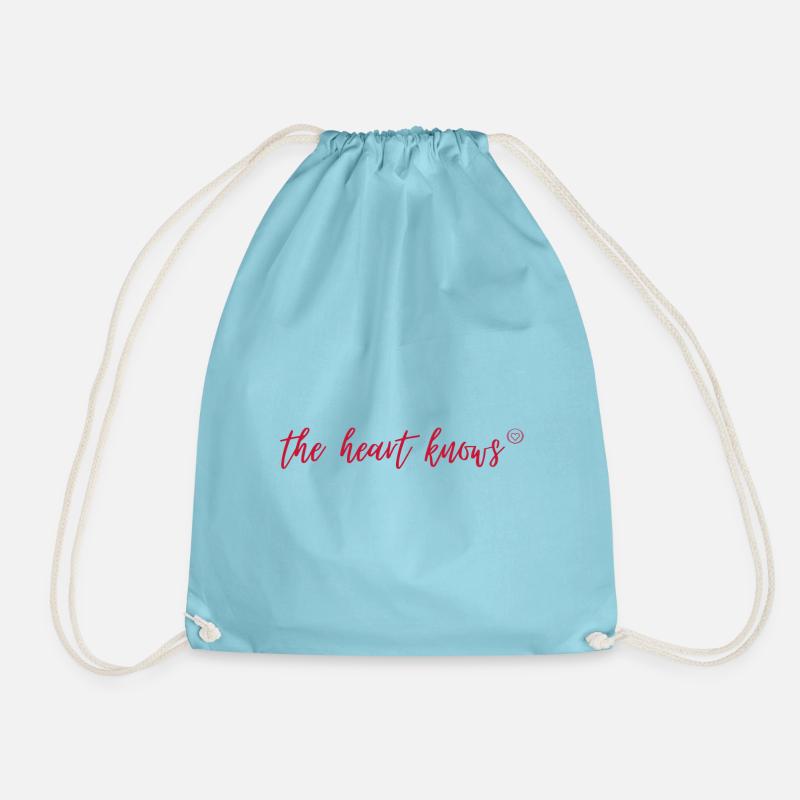 The Heart Knows (red) - Drawstring Bag - aqua