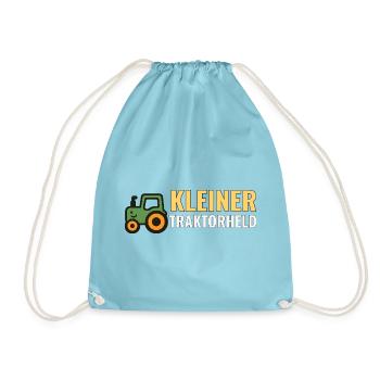 Kleiner Traktorheld – Kinder T‑Shirt Geschenkidee - Turnbeutel - Aqua - Vorne