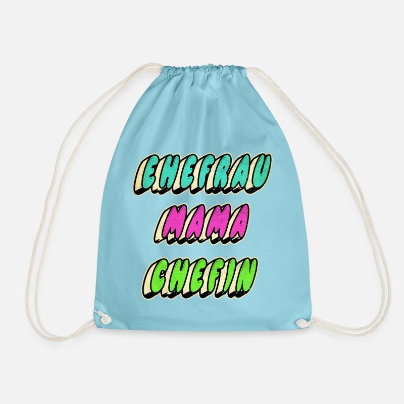 Ehefrau Mama Chefin - Turnbeutel - Aqua