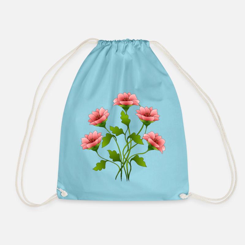 Blumen - Turnbeutel - Aqua