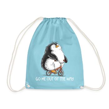 Pinguin Fahrrad Denglisch Spruch Radfahrer Humor - Turnbeutel - Aqua - Vorne