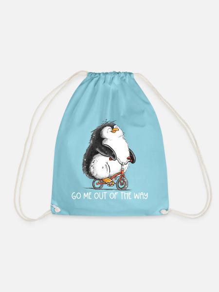 Pinguin Fahrrad Denglisch Spruch Radfahrer Humor - Turnbeutel - Aqua