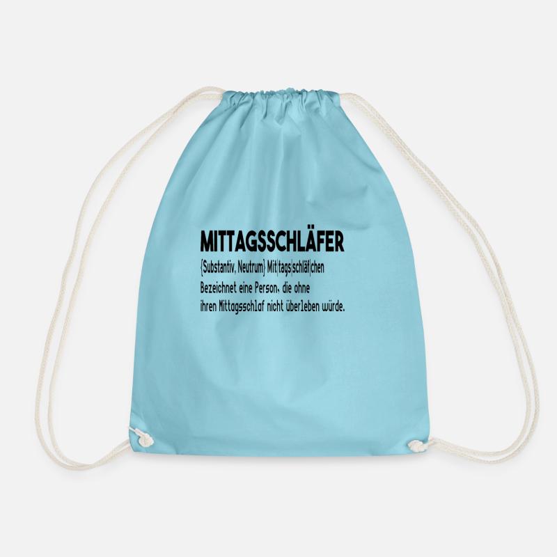 Lustiges Mittagsschlaf Mittagschläfer Geschenk - Turnbeutel - Aqua