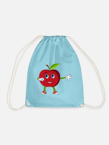 Apfel Dabbing tanzender Vegan Geschenk - Turnbeutel - Aqua