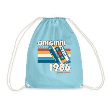 40ème anniversaire cadeau mari cassette avril 1986 - Sac de sport léger - aqua - Devant