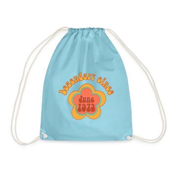 Legendär seit Juni 1973 Geburtstag Retro - Turnbeutel - Aqua - Vorne