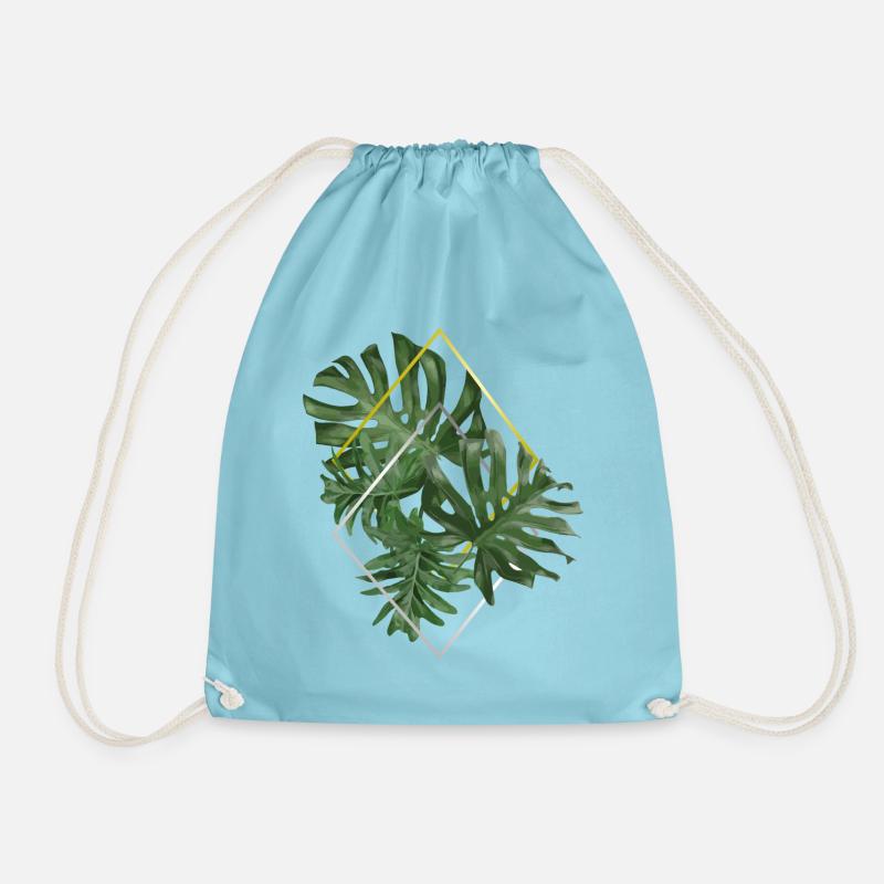 Monstera Gold & Silver - Turnbeutel - Aqua