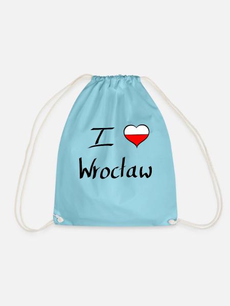 I love wroclaw - Ich liebe Breslau - Turnbeutel - Aqua