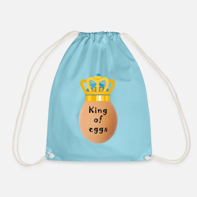 King of Eggs Crown - Drawstring Bag - aqua