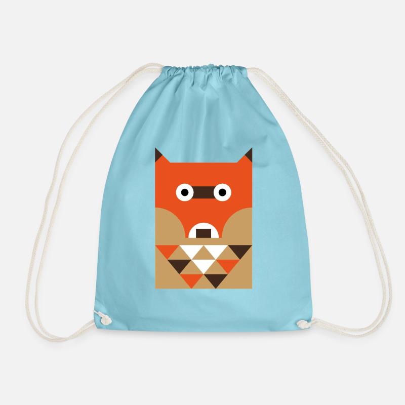 Fox - Drawstring Bag - aqua