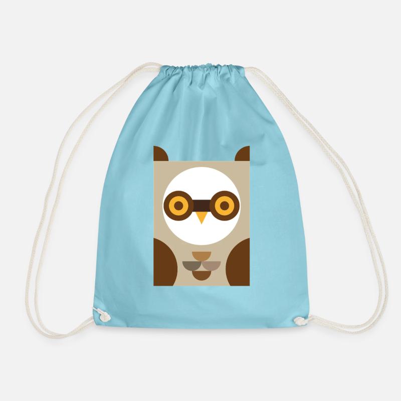 Owl - Drawstring Bag - aqua