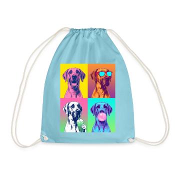 Hunde Deutsche Dogge Hund - Turnbeutel - Aqua - Vorne