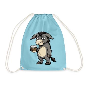 Esel Eselchen Eselhalter Muli Langohresel Muli - Turnbeutel - Aqua - Vorne