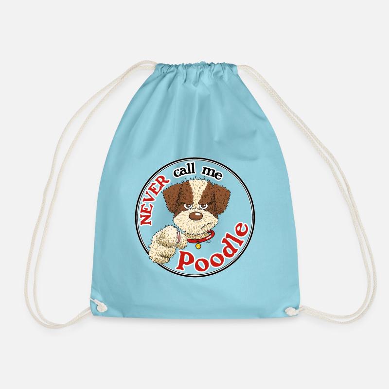 Poodle1 1 - Drawstring Bag - aqua
