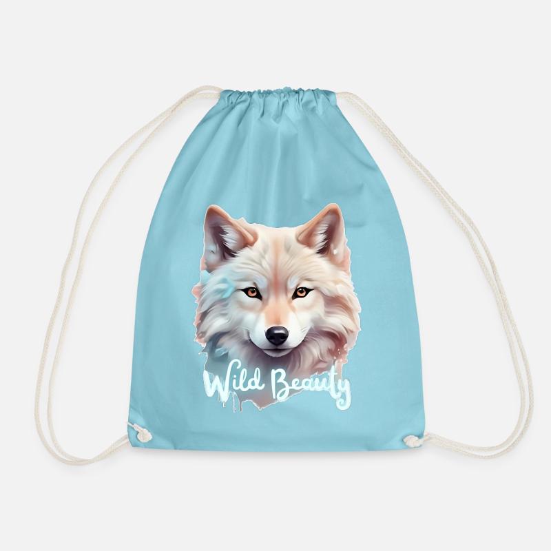 Wild Beauty White Wolf - Turnbeutel - Aqua