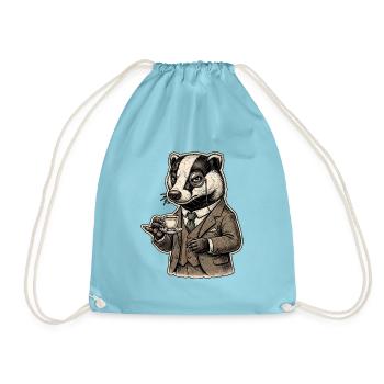 Kaffee Stinktier - Turnbeutel - Aqua - Vorne