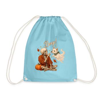 Halloween Skelett Geisterhund Boop für Hundefans - Turnbeutel - Aqua - Vorne