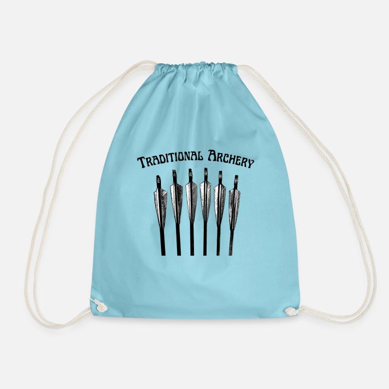 Traditional archery arrows - Drawstring Bag - aqua