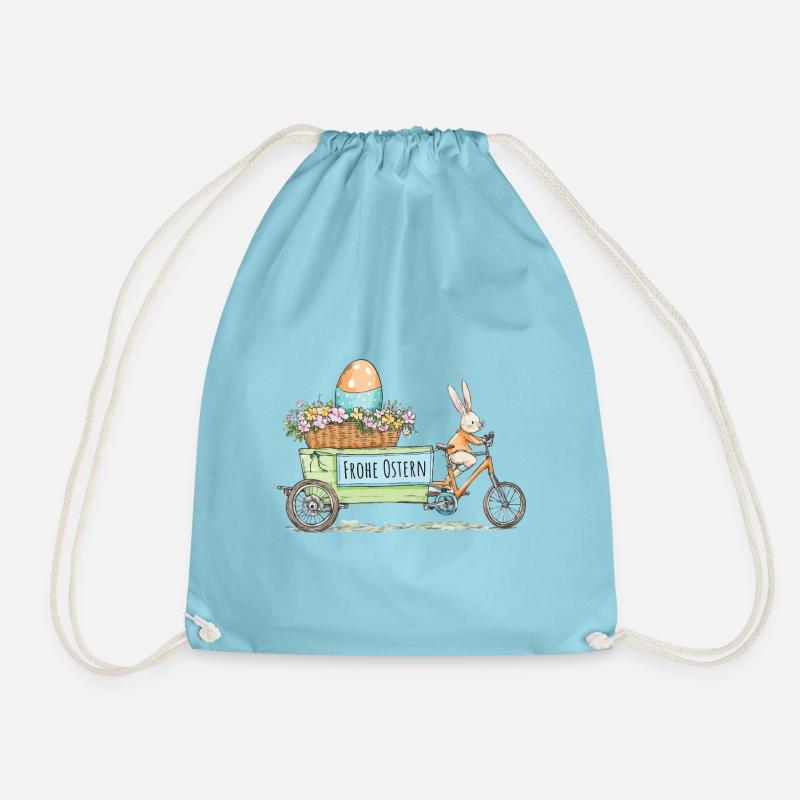 Frohe Ostern - Turnbeutel - Aqua