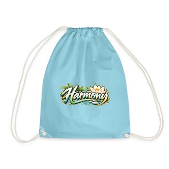 Harmony: Lotusfluss Zen-Muster - Turnbeutel - Aqua - Vorne