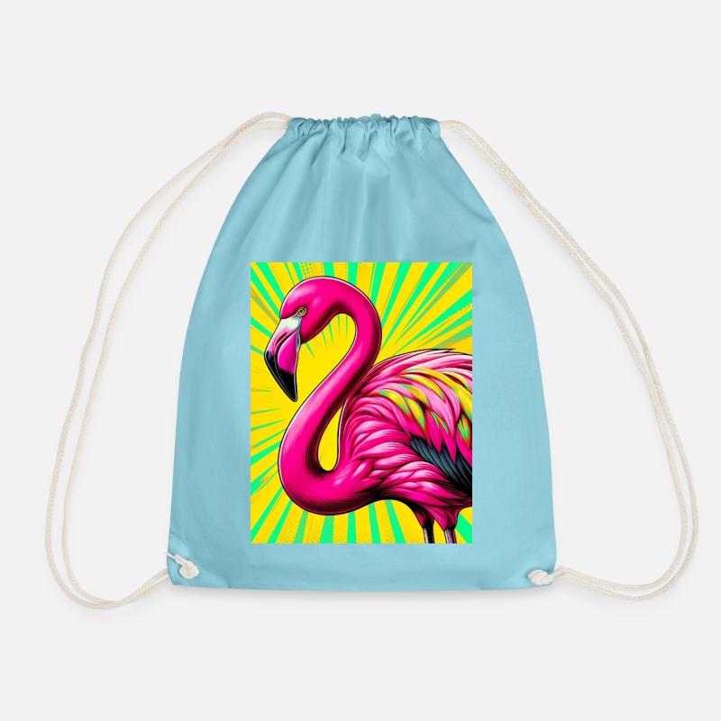 flamingo - Drawstring Bag - aqua