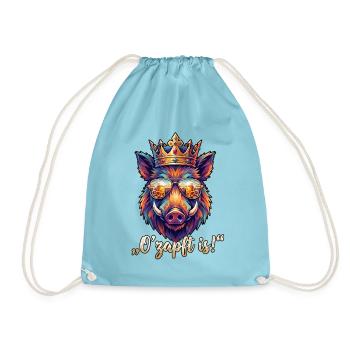 Poly Art Wildschwein O zapft is - Turnbeutel - Aqua - Vorne