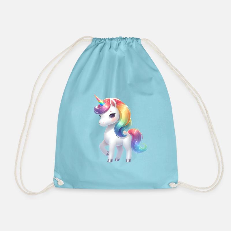 Cute Unicorn - Drawstring Bag - aqua