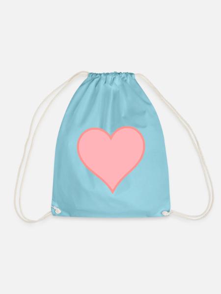 rosa Herz rosa Geschenk Valentinstag - Turnbeutel - Aqua