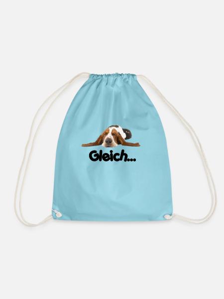 Gleich Bassett Hunde Vierbeiner faule Hunde Basset - Turnbeutel - Aqua